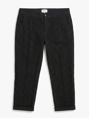 MARELLA Black Eyelet Grid Cropped Pants